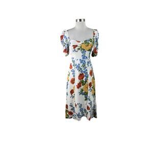 Reformation Baxley Formosa Floral Print Flutter Sleeve Midi Dress Size 0